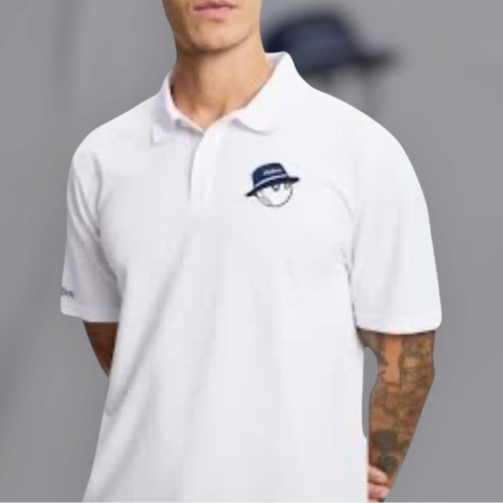 MALBON GOLF COOPER GOLF POLO - WHITE, NWT